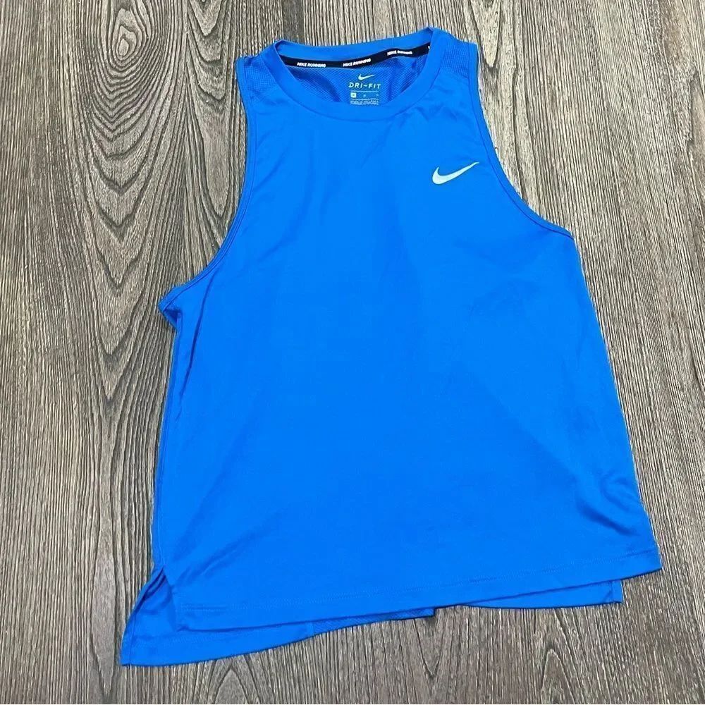 Nike Dri-Fit Crew Neck Tank Top Racerback Mesh Athletic Fit Royal Blue Medium